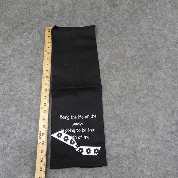 Mud Pie Hand Towel Linen Embroidered Black White 22x 14 Life of the Party - Picture 6 of 8